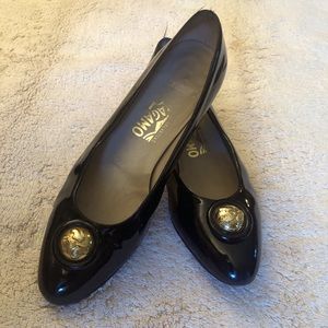 Salvatore Ferragamo for Saks Fifth Avenue Patent Princess Heel Shoes